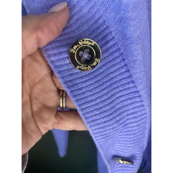 Lilly Pulitzer Sweater Womens Size Small Blue Fringe Cozy Long Sleeve Pullover - Picture 4 of 11